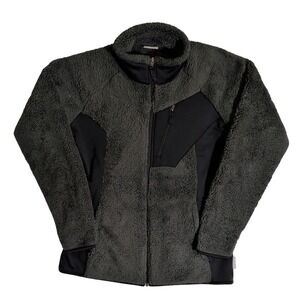 Columbia Faux Fur Fleece Jacket Womens Size L Zip Up Pockets Gorpcore Outdoor